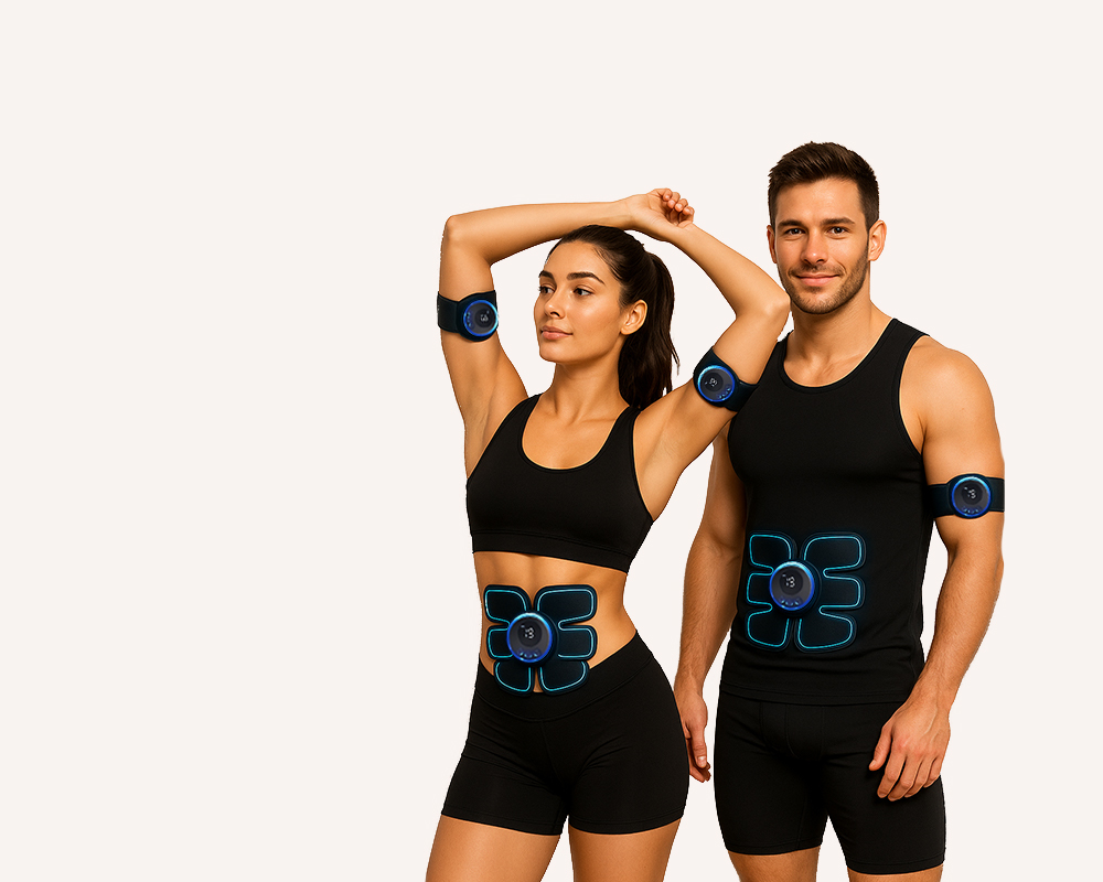 FlexPulse EMS device being used for muscle training - Professional electrical muscle stimulation technology